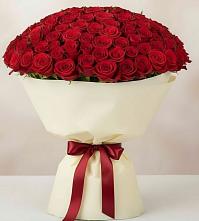 Букет 101 Красная роза Милано в Пикалёво