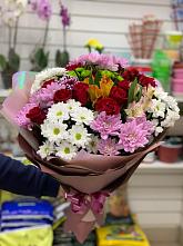 Букет цветов из:  Розы, Хризантемы и Альстромерии #REPLACE_PRED# Пикалёво