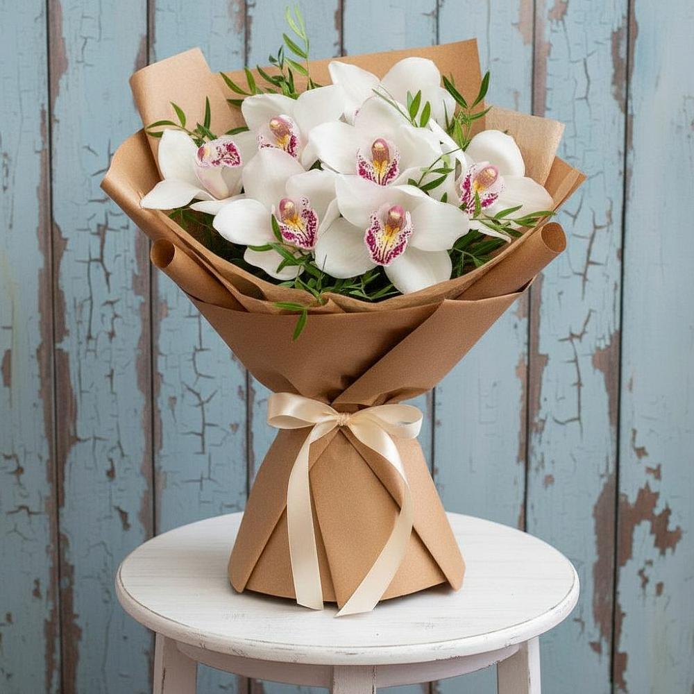 Букет цветов из: Орхидеи и Розы в Пикалёво
