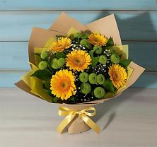 Букет цветов из:  Герберы и Хризантемы в Пикалёво