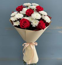 Букет цветов из:  Розы и Хризантемы в Пикалёво
