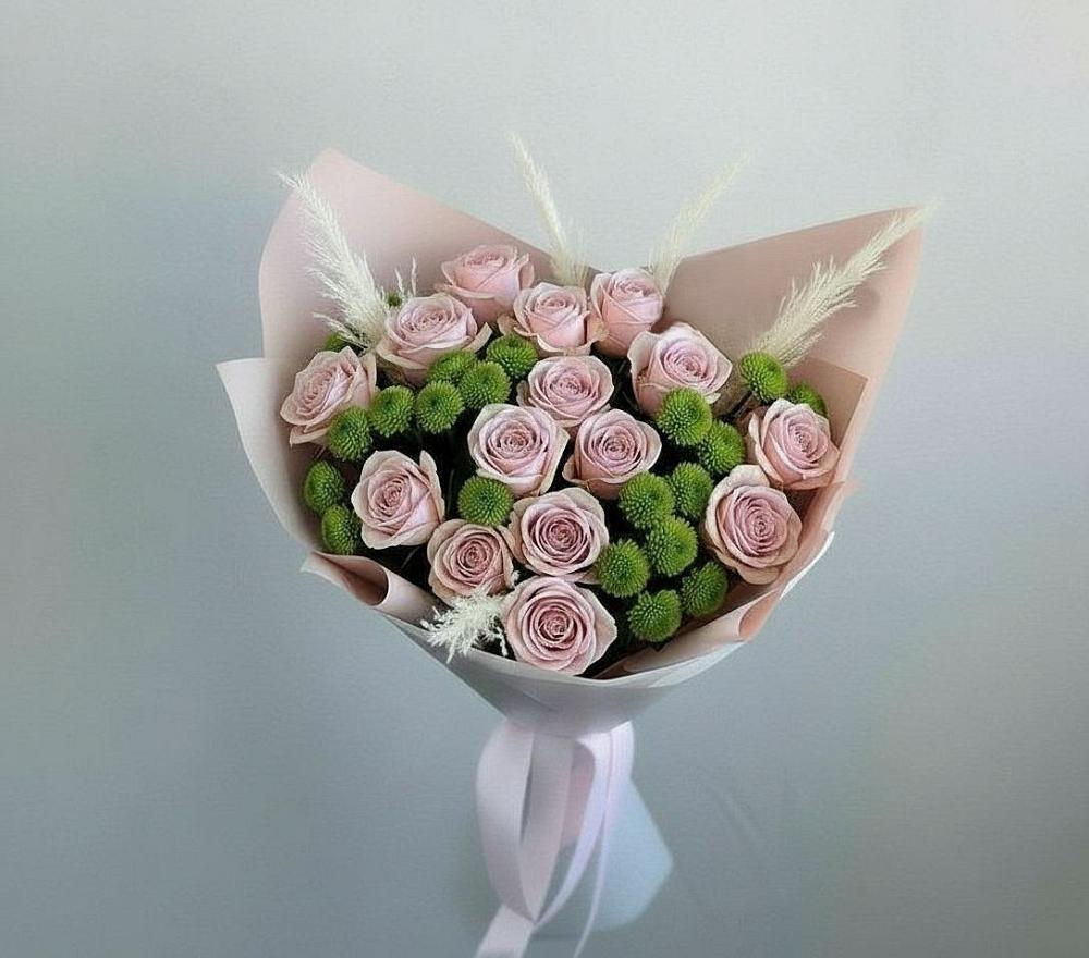 Букет цветов из: Розы и Хризантемы в Пикалёво