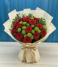 Букет цветов из:  Розы и Хризантемы в Пикалёво