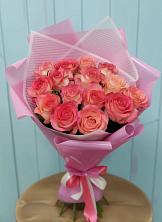 Букет 15 Розовых роз Равель в Пикалёво