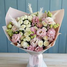 Букет цветов из:  Альстромерии и Розы в Пикалёво